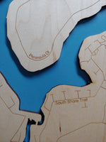 Lake Stonycreek, Pennsylvania - laser cut wood map