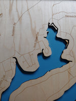 Lake Stonycreek, Pennsylvania - laser cut wood map