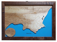 Swampscott, Massachusetts Coastal Map - laser cut wood map