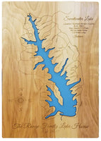 Sweetwater Lake, Indiana - laser cut wood map