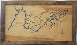 Tennessee River, Tennessee Valley Authority - laser cut wood map