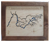 Tennessee River, Tennessee Valley Authority - laser cut wood map