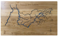 Tennessee River, Tennessee Valley Authority - laser cut wood map