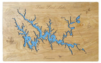 Tims Ford Lake, Tennessee - laser cut wood map