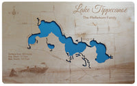 Lake Tippecanoe, Indiana - Laser Cut Wood Map