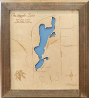 Whipple Lake, Michigan - laser cut wood map