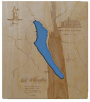 Lake Willoughby, Vermont - laser cut wood map