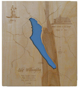 Lake Willoughby, Vermont - laser cut wood map