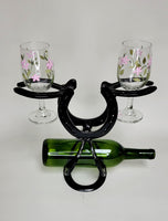 Horseshoe Wine Rack with Glass Holder