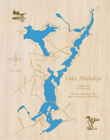 Lake Abanakee, New York - Laser Cut Wood Map