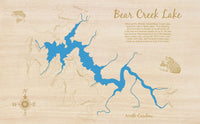 Bear Lake, NC - Laser Cut Wood Map