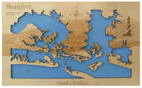 Beaufort, North Carolina - laser cut wood map