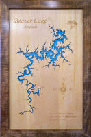 Beaver Lake, Arkansas- Laser Cut Wood Map