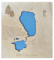 Big Creek Lakes, Colorado - Laser Cut Wood Map