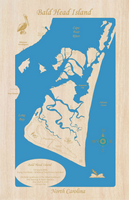 Bald Head Island, North Carolina - laser cut wood map