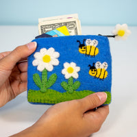 Bumblebees Felted Coin Purse