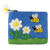 Bumblebees Felted Coin Purse