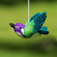 Costas Hummingbird Felted Bird Ornament