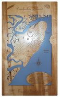 Daufuskie Island, South Carolina - laser cut wood map