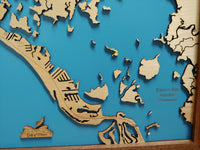 Estero Island, Florida - laser cut wood map