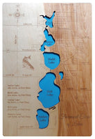 Fairmont Chain of Lakes, Minnesota - Laser Cut Wood Map
