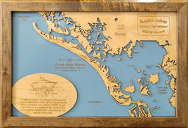Fort Myers Beach, Florida - laser cut wood map