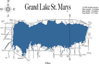Grand Lake St. Marys, OH - Laser Cut Wood Map