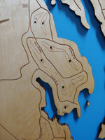 Lake Kiowa, Texas - Laser Cut Wood Map