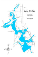 Lake DuBay, WI - Laser Cut Wood Map