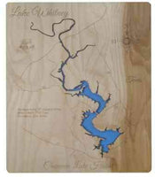 Lake Whitney, Texas - laser cut wood map