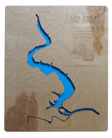 Lake Yonah, Georgia - laser cut wood map