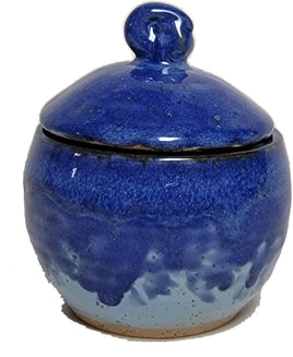 Blue Lidded Pot with Handle