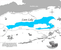 Loon Lake, Minnesota - Laser Cut Wood Map