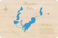 Mountain Lakes, New Jersey - Laser Cut Wood Map