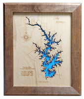 Lake Norman, North Carolina - Laser Cut Wood Map