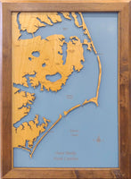 Outer Banks, North Carolina (Vertical) - laser cut wood map