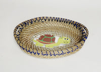 Pine Needle Platter with Turtle