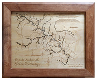 Ozark National Scenic Riverways, Missouri - laser cut wood map