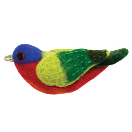 Painted Bunting Felted Bird Ornament