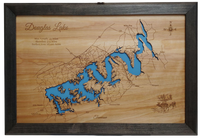 Douglas Lake, Tennessee - Laser Cut Wood Map