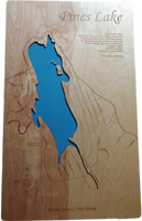 Pines Lake, New Jersey - laser cut wood map