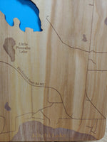 Pimushe Lake, Minnesota - laser cut wood map