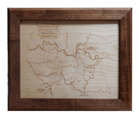 Red River Gorge, Kentucky - laser cut wood map