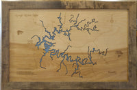 Rough River Lake, Kentucky - laser cut wood map