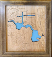 Lake Saxon, Florida - laser cut wood map