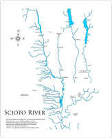 Scioto River, Ohio - laser cut wood map