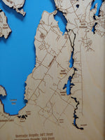 Sebago Lake, Maine - laser cut wood map