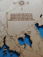 Sebago Lake, Maine - laser cut wood map