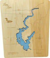 Long Lake, Wisconsin - Washburn County - Laser Cut Wood Map