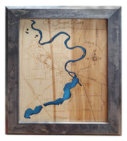 St. Joseph River, Berrien Springs, Michigan - laser cut wood map